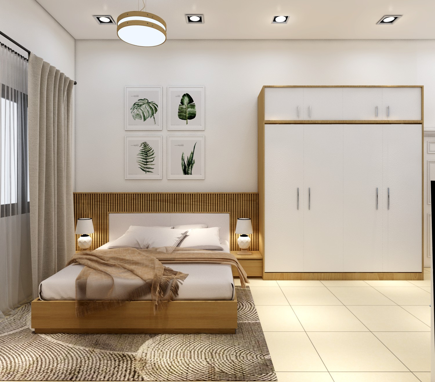 Mẫu thiết kế nội thất phòng ngủ chung cư 90m2