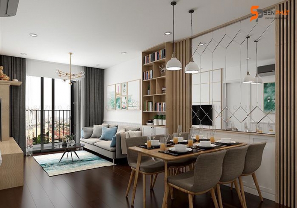 Thiết kế nội thất chung cư 56m2: B&iacute; quyết tối ưu kh&ocirc;ng gian đẹp v&agrave; tiện nghi